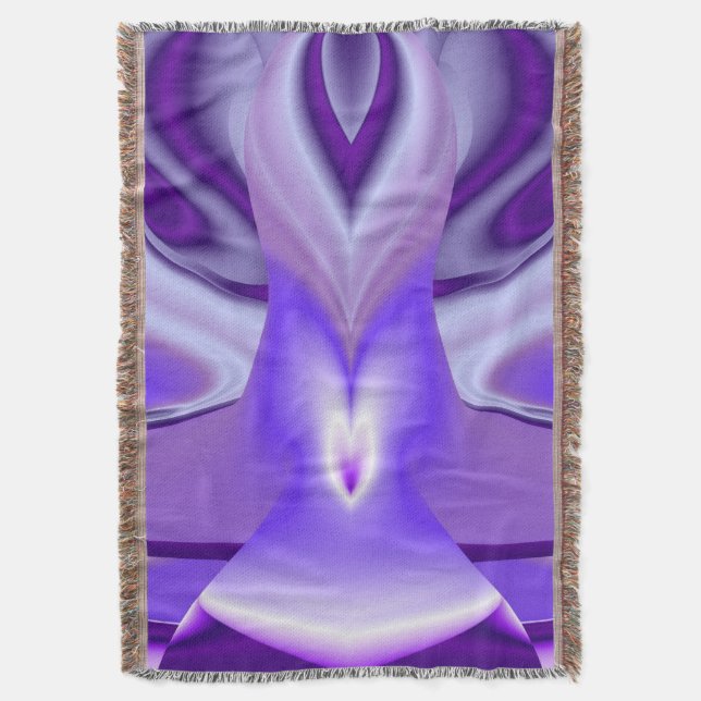 Purple Flower Rainbow Dreams Throw Blanket (Front Vertical)