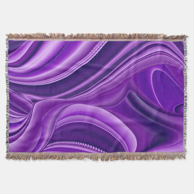 Purple Flower Rainbow Dreams Throw Blanket (Front)