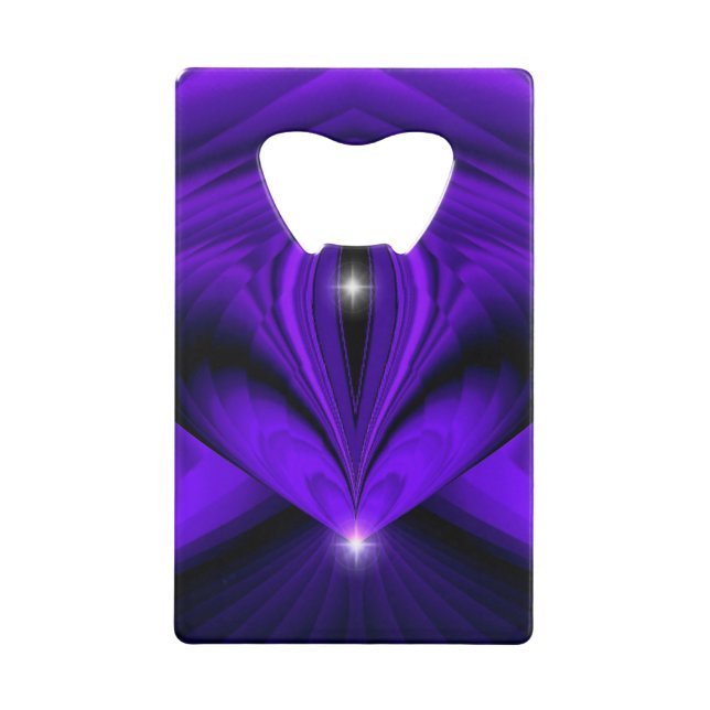 Purple Flower Rainbow Dreams , Two Stars Credit Card Bottle Opener (Front)
