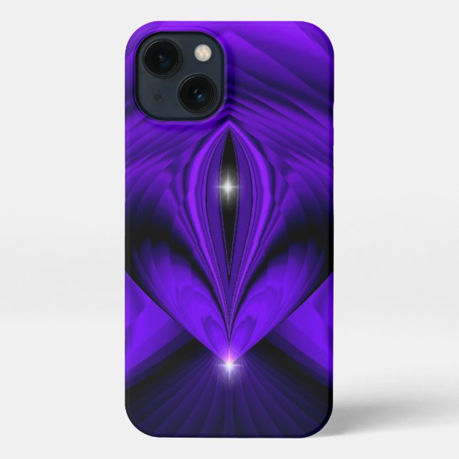 Purple Flower Rainbow Dreams Two Stars iPhone Case (Back)