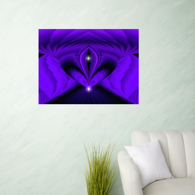Purple Flower Rainbow Dreams Two Stars Wall Decal (Living Room)