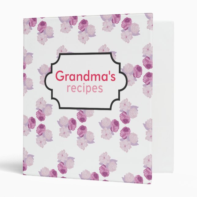 Purple Flower Recipe Collection Binder (Front/Inside)
