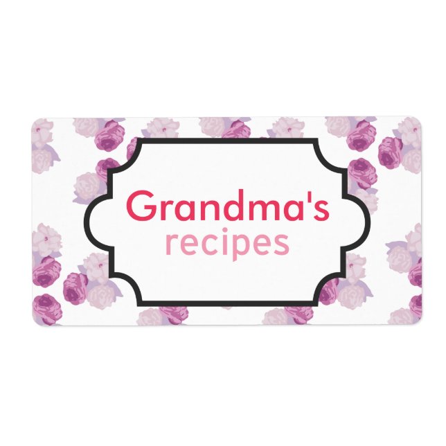 Purple Flower Recipe Collection Label (Front)