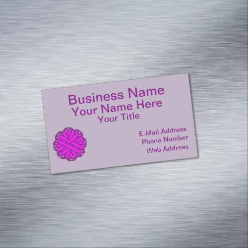 Purple Flower Ribbon by Kenneth Yoncich Business Card Magnet