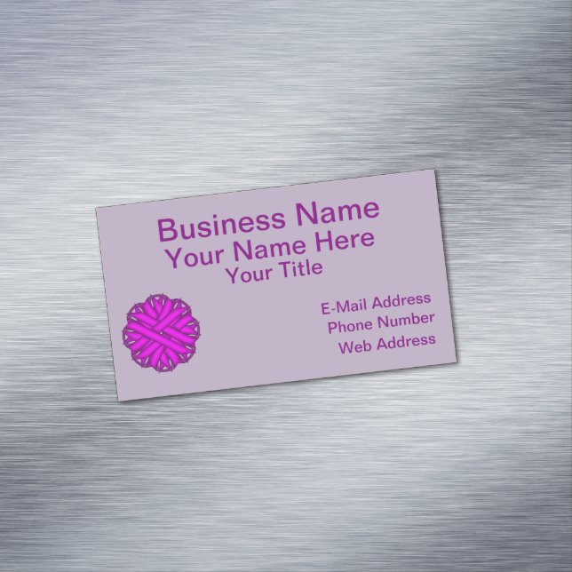 Purple Flower Ribbon by Kenneth Yoncich Business Card Magnet (In Situ)