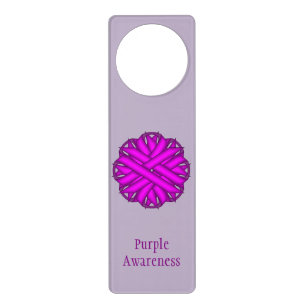 Purple Flower Ribbon by Kenneth Yoncich Door Hanger