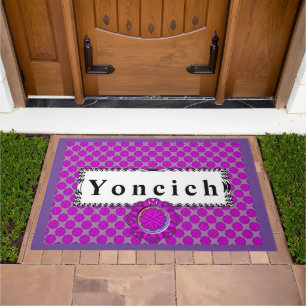 Purple Flower Ribbon by Kenneth Yoncich Doormat
