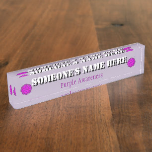 Purple Flower Ribbon by Kenneth Yoncich Name Plate