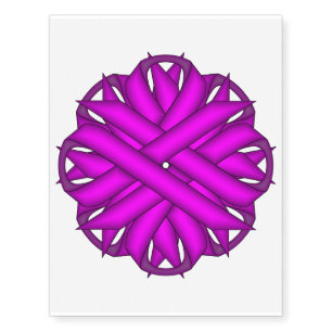 Purple Flower Ribbon by Kenneth Yoncich Temporary Tattoos