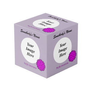 Purple Flower Ribbon Template by Kenneth Yoncich Cube