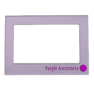 Purple Flower Ribbon Template by Kenneth Yoncich Magnetic Frame