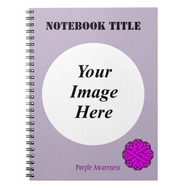Purple Flower Ribbon Template by Kenneth Yoncich Notebook (Front)