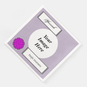 Purple Flower Ribbon Template by Kenneth Yoncich Paper Dinner Napkins
