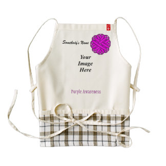 Purple Flower Ribbon Template Zazzle HEART Apron