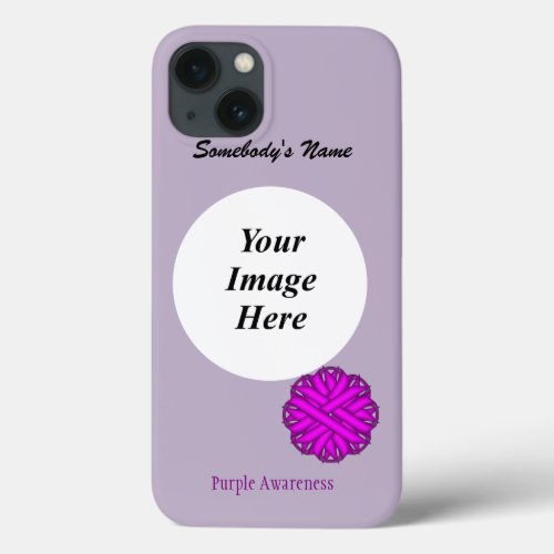 Purple Flower Ribbon Tmpl by Kenneth Yoncich iPhone 13 Case