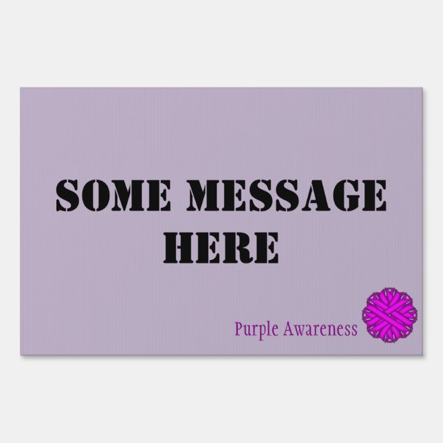 Purple Flower Ribbon Tmpl by Kenneth Yoncich Yard Sign (Front)