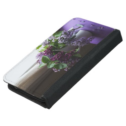 purple flower samsung galaxy s5 wallet case