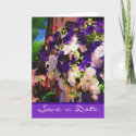 Purple Flower Save the Date Card card