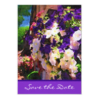 Purple Flower Save the Date Card