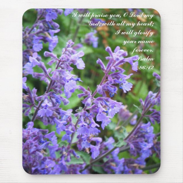 Purple Flower Scripture Mousepad (Front)
