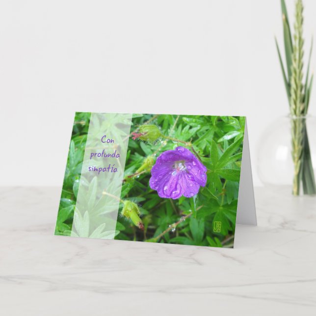 Purple Flower simpatía from me Card (Front)