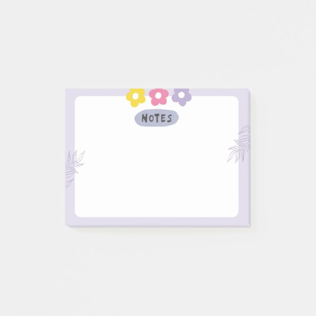Purple flower sticky notes  (Front)