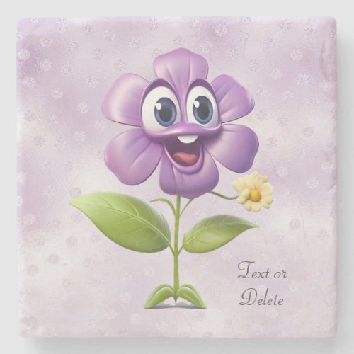 Purple Flower Stone Coaster