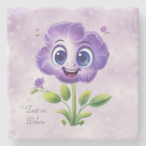 Purple Flower Stone Coaster