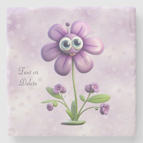 Purple Flower Stone Coaster