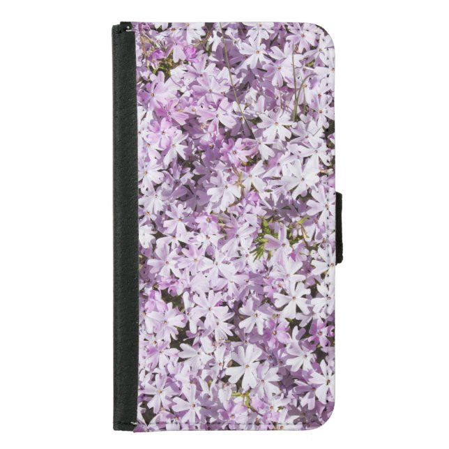 Purple flower, summer freshness backdrop. samsung galaxy wallet case (Front)