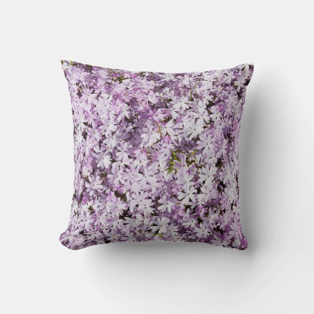 Purple flower, summer freshness backdrop. throw pillow (Front)