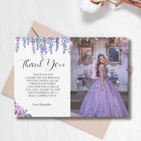 Purple flower sweet sixteen birthday with photo
