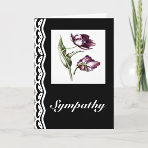Purple flower Sympathy cards botanical flower