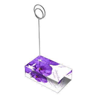 Purple Flower Table Card Holder