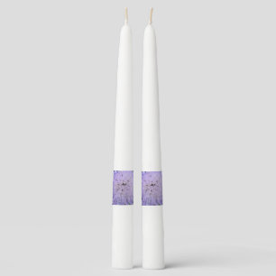Purple flower taper candle