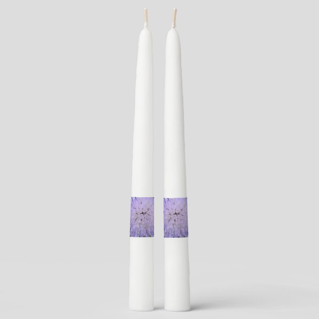 Purple flower taper candle (Front)