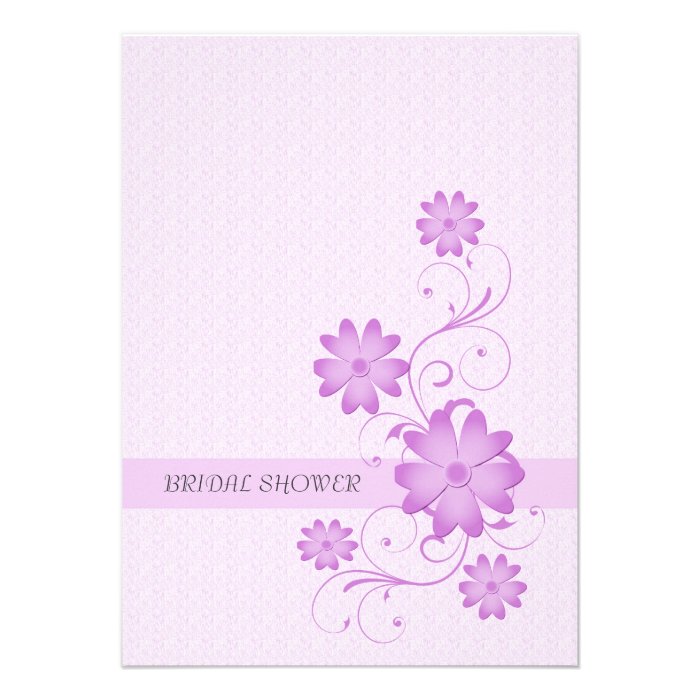 Purple Flower Template Bridal Shower Invitation