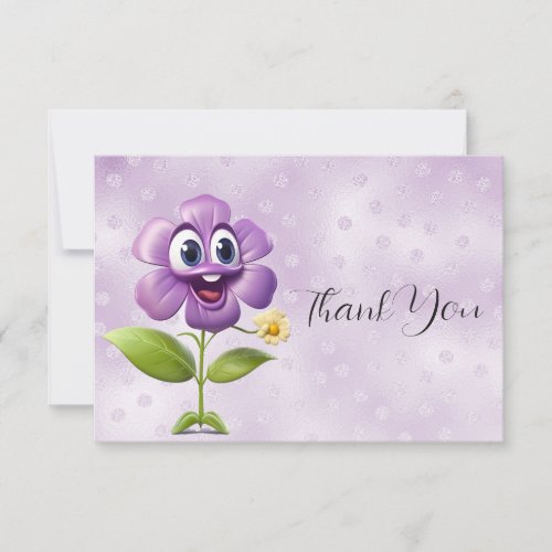 Purple Flower Thank You Card