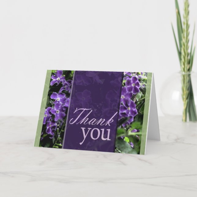 Purple flower thank you card (Front)