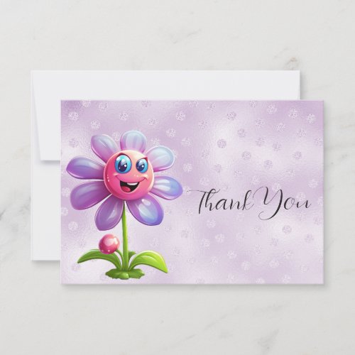 Purple Flower Thank You Card