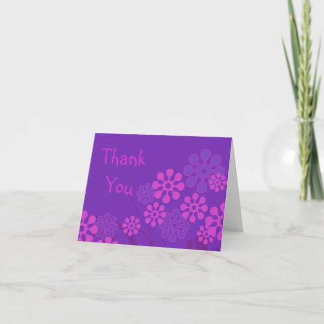 Purple Flower Thank You Card (Front)