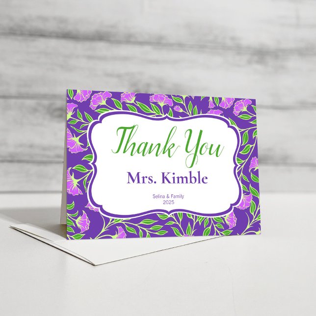 Purple Flower Thank You Card for anyone (Creator Uploaded)