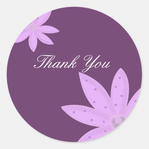 Purple Flower Thank You Sticker