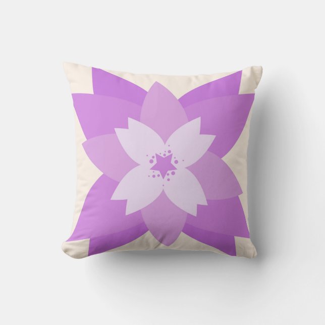 Purple Flower Throw Pillow (Front)