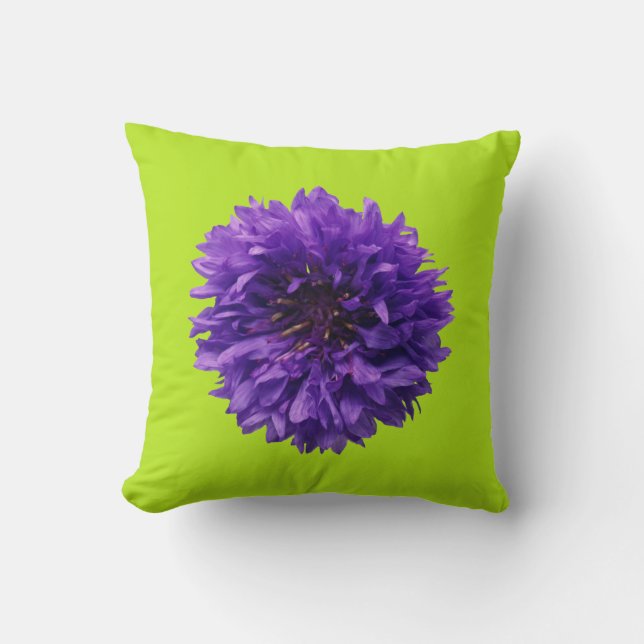 Purple Flower Throw Pillow (Front)