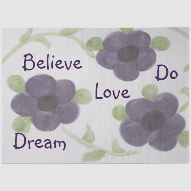 Purple Flower Tissue Paper (Front)