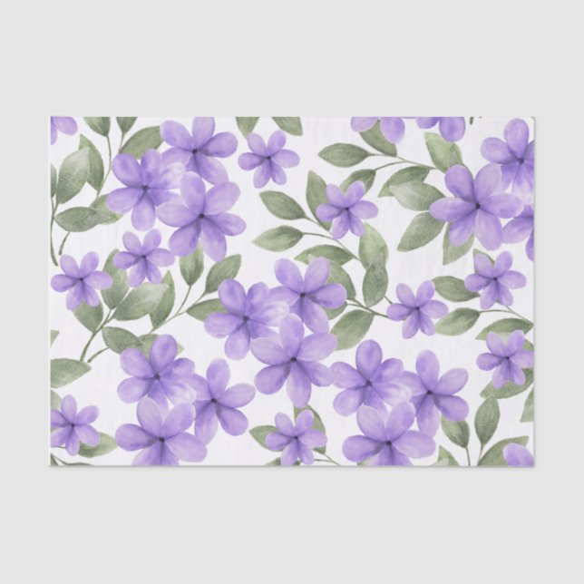 purple flower tissue paper (Front)