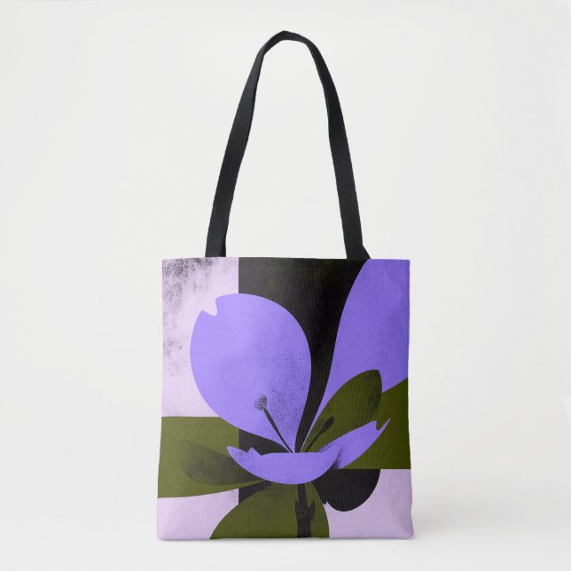 Purple Flower Tote Bag – Modern Abstract Floral De (Front)