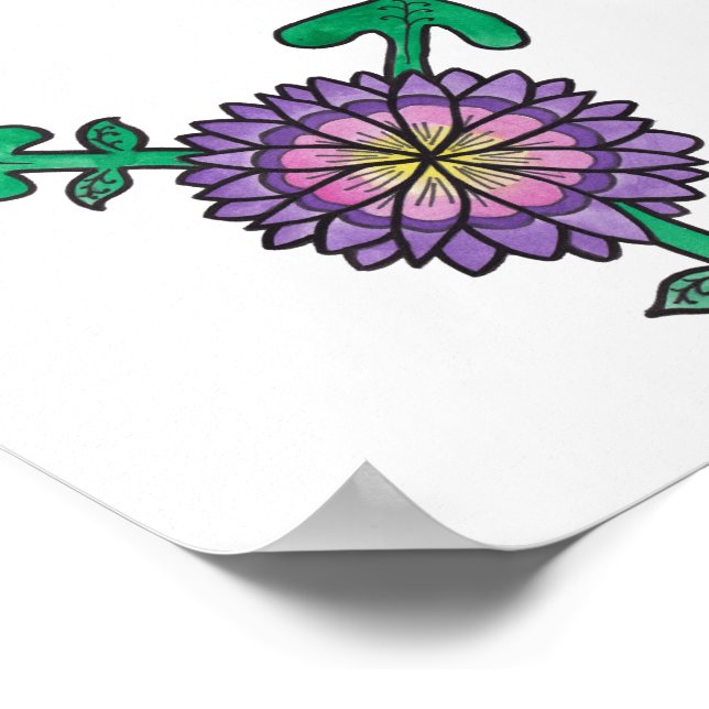 Purple Flower Transgender Symbol Poster (Corner)