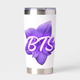 Purple Flower Tumbler | Elegant Floral Insulated